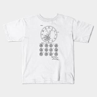 Clock Calendar Vintage Patent Hand Drawing Kids T-Shirt